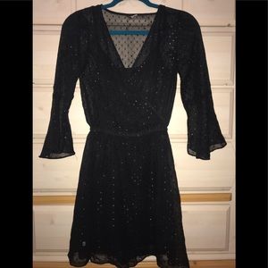 Black Polka Dot Metallic Dress